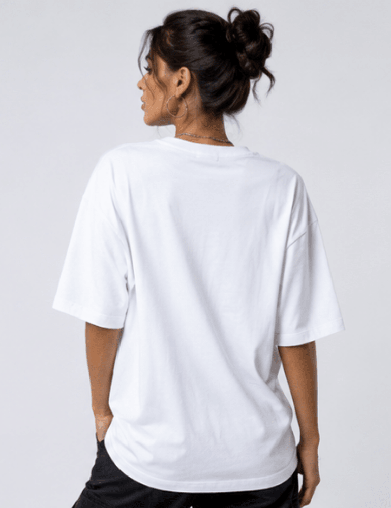 Women’s Premium Oversized T-Shirt – Wild Elation - White#-Creativeya.com
