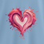 Women’s Oversized T-Shirt – Painted Heart_Baby Blue_9Creativeya.com