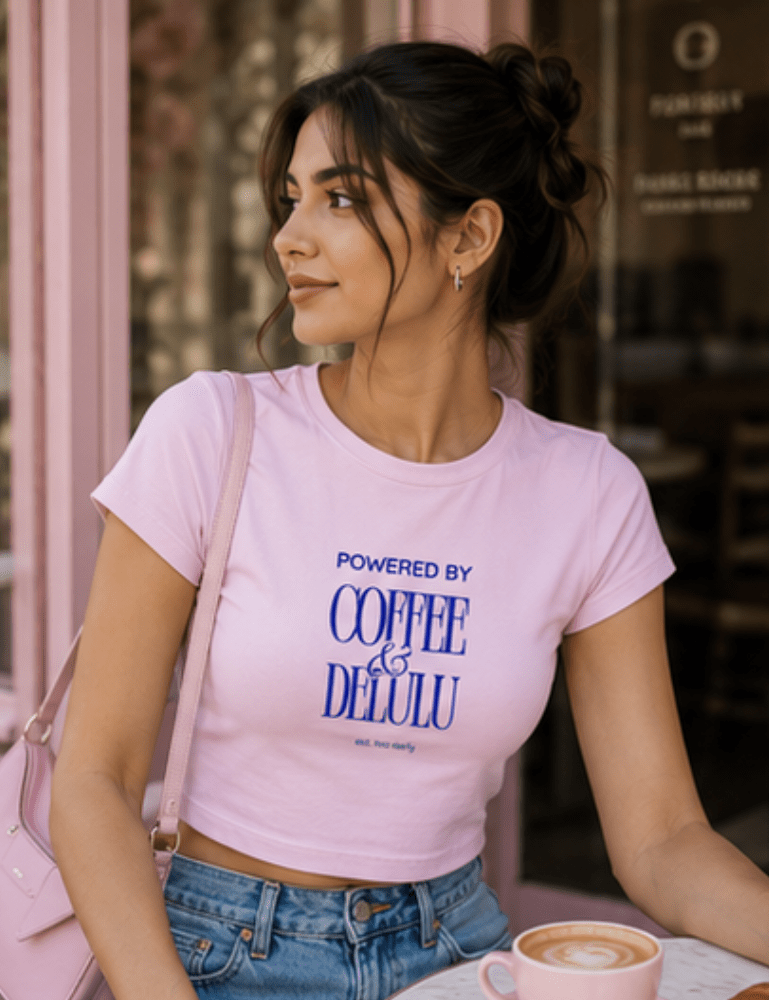 Women's Baby Tee – Coffee & Delulu__Creativeya.com