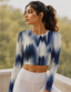 Women's Full Sleeve Crop Top – Indigo Drift