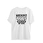 Men's Sarcastic Warning Design Printed Oversized T-Shirt