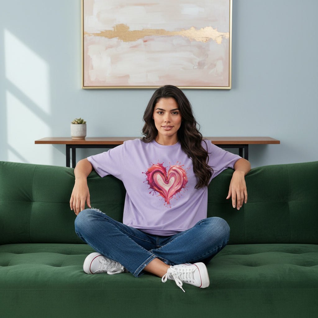 Women’s Oversized T-Shirt – Painted Heart__2Creativeya.com