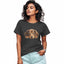 Women's T-Shirt Peeping Dog Graphic Print