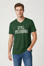 Mens V Neck T-Shirt STILL BECOMING Print