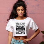 Women's Friendship Quote Printed Crop Tops