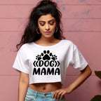Women's Dog Mama Graphics Printed Crop Tops