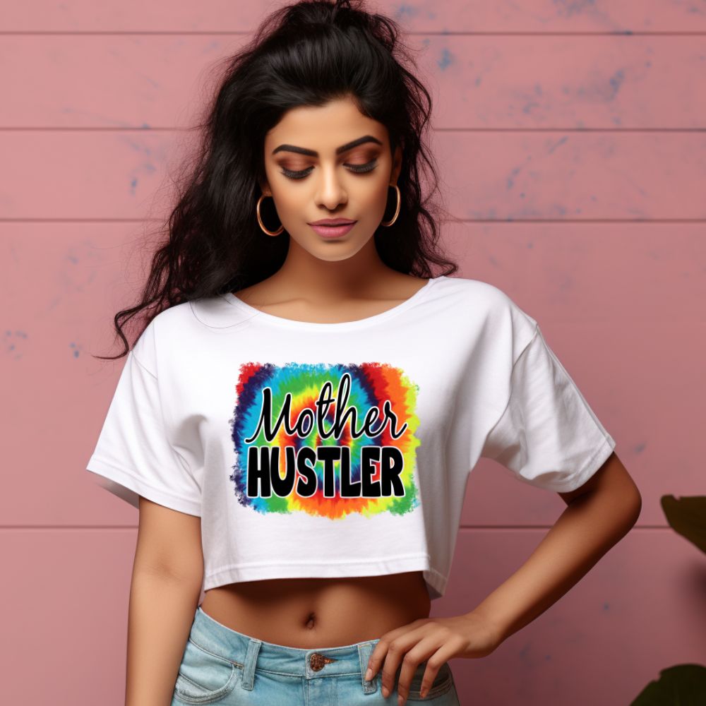 Women's Mother Hustler Graphics Printed Crop Tops