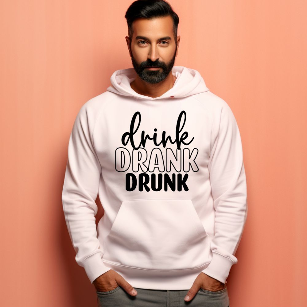 Men's Drink Drank Drunk Graphics Printed Hoodies