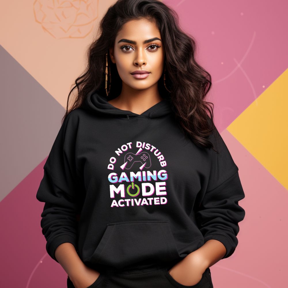 Women's Do Not Disturb Gaming Mode Activated Graphics Printed Hoodies Main image