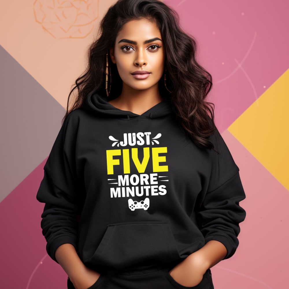 Women's Just Five More Minutes Graphics Printed Hoodies Main image