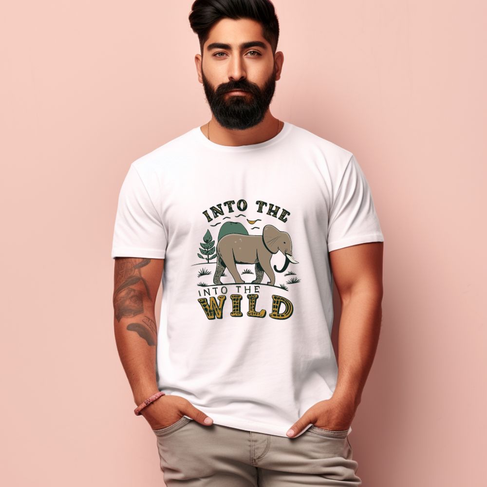 Men's Into The Wild Design Printed T-Shirt