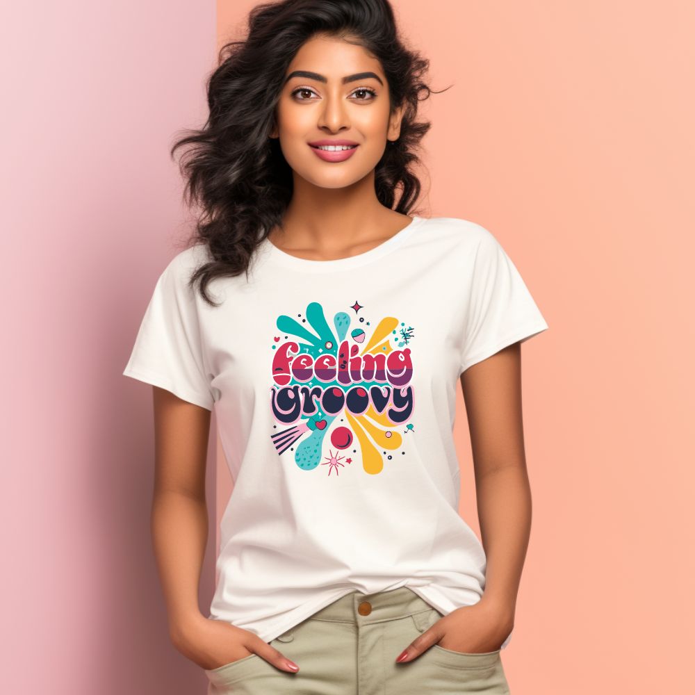 Women's Feeling Groovy Graphics Printed T-Shirt Main image