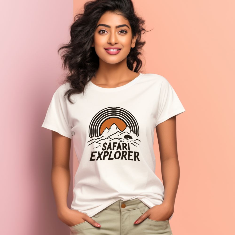 Women's Safari Explorer Graphics Printed T-Shirt