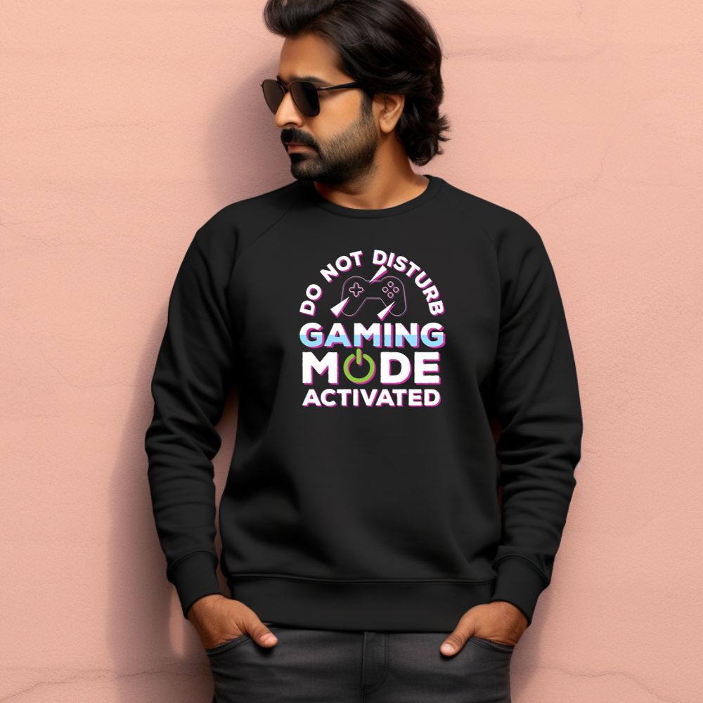 Men's Do Not Disturb Gaming Mode Activated Graphics Printed Sweatshirts