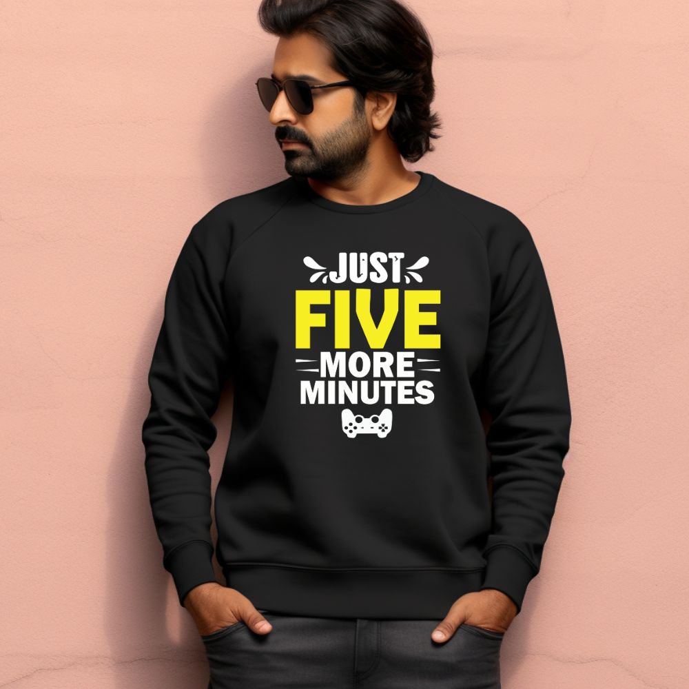 Men's Just Five More Minutes Graphics Printed Sweatshirts