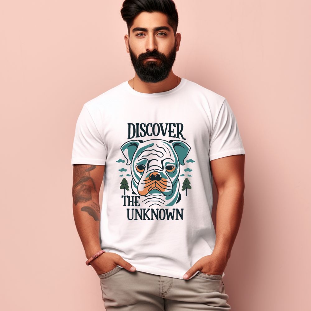 Men's Discover the Unknown Design Printed T-Shirt Main image