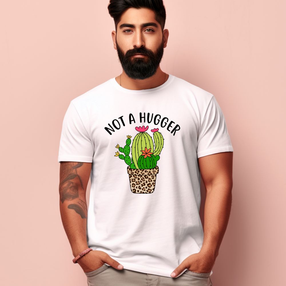 Men's Not A Hugger Sarcastic Quotes T-Shirt Main image