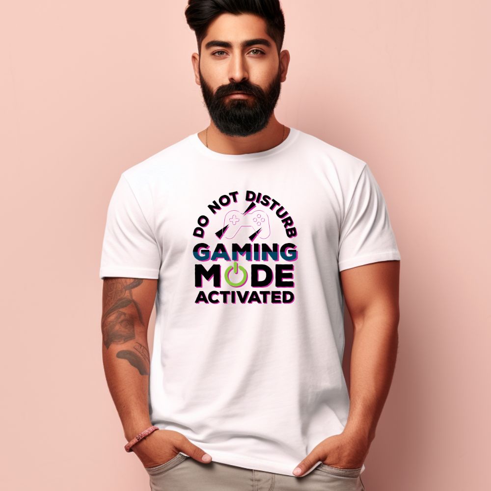 Men's Do Not Disturb Gaming Mode Activated Graphics Printed T-Shirt