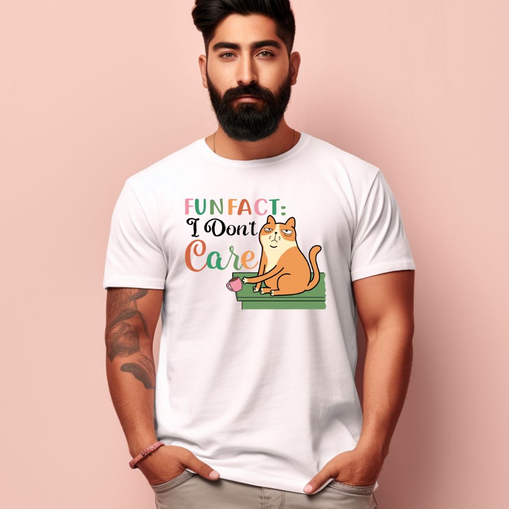 Men's Fun Fact:I Don't Care Sarcastic Quotes T-Shirt