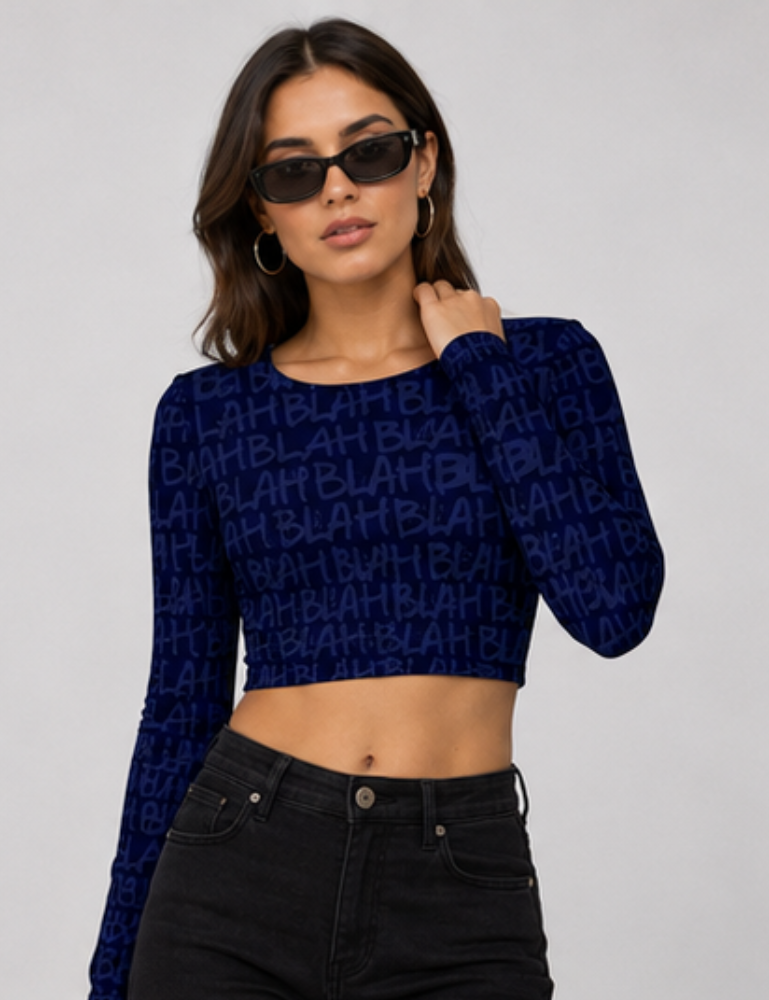 Women's Full Sleeves Crop Top – Blah Blah