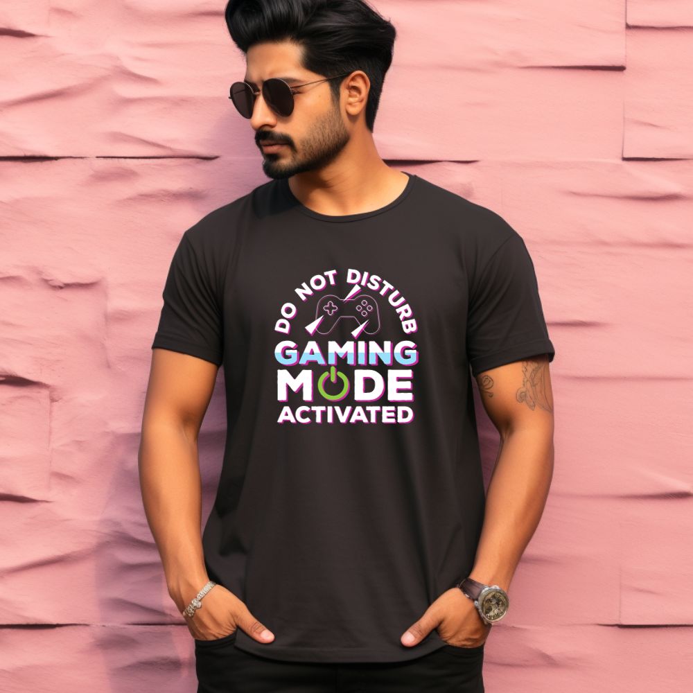 Men's Do Not Disturb Gaming Mode Activated Graphics Printed T-Shirt Main image