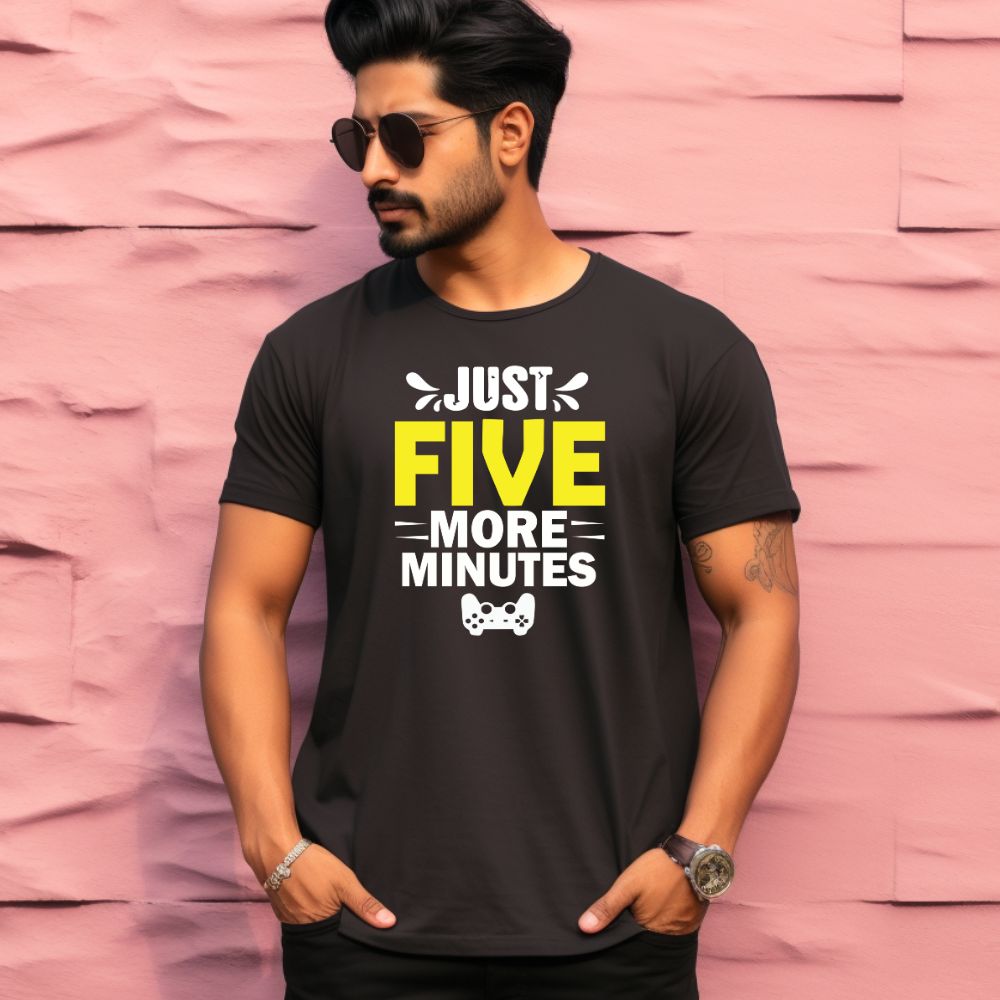 Men's Just Five More Minutes Graphics Printed T-Shirt