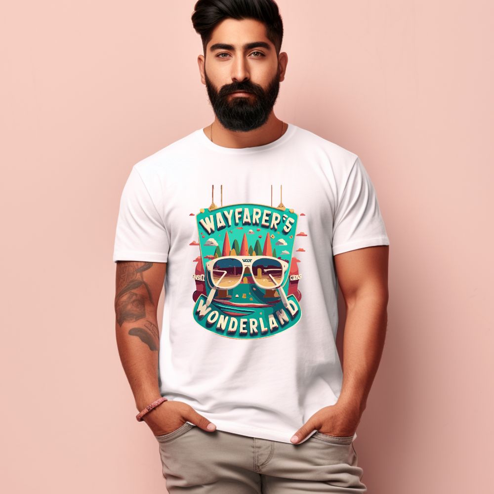 Men's wayfarer's wonderland Design Printed T-Shirt Main image