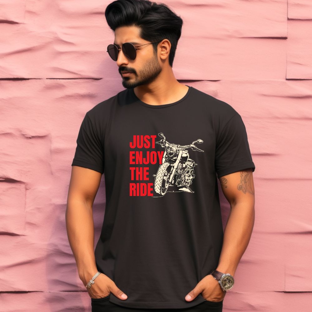 Men's Just Enjoy The Ride Design Printed T-Shirt