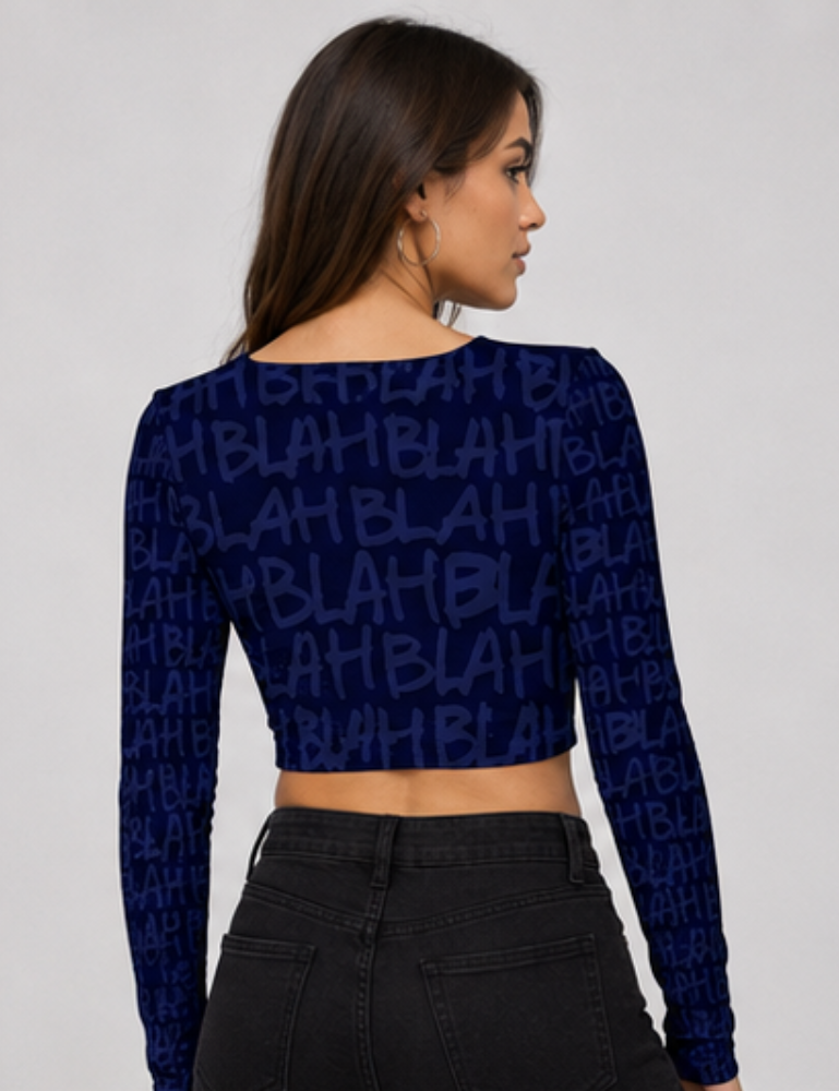 Women's Full Sleeves Crop Top – Blah Blah