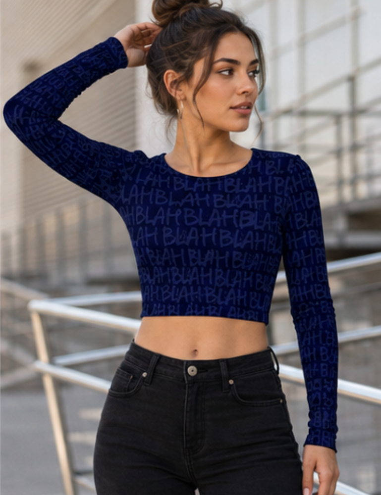 Women's Full Sleeves Crop Top – Blah Blah
