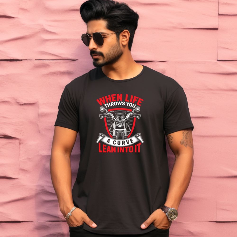 Men's When Life Through You Learn Into It Design Printed T-Shirt