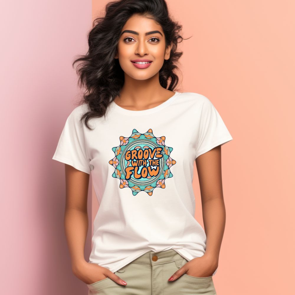 Women's Groove With The Flow Graphics Printed T-Shirt