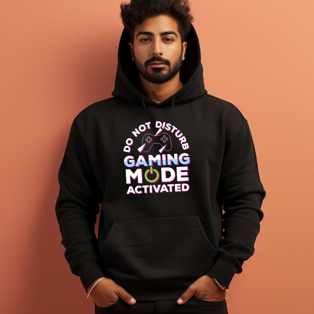 Men's Do Not Disturb Gaming Mode Activated Graphics Printed Hoodies Main image