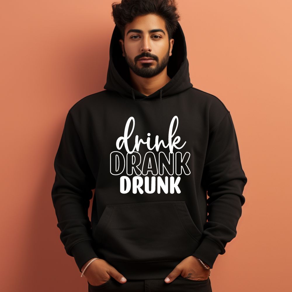 Men's Drink Drank Drunk Graphics Printed Hoodies