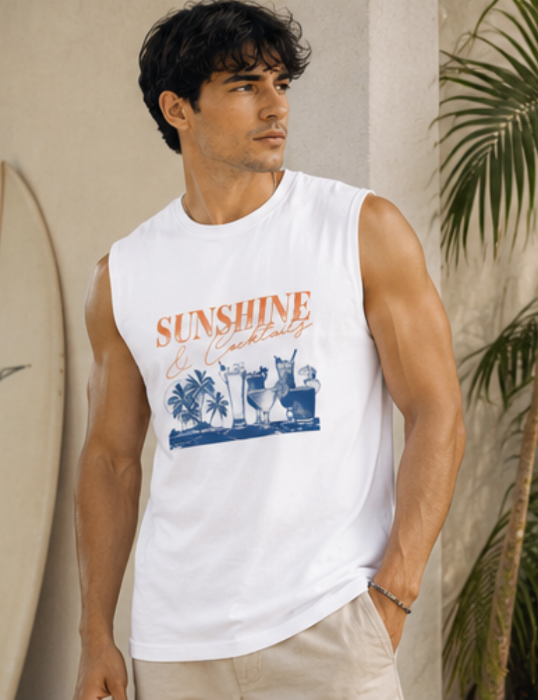 Men's Sleeveless T-Shirt – Sunshine & Cocktails Main image