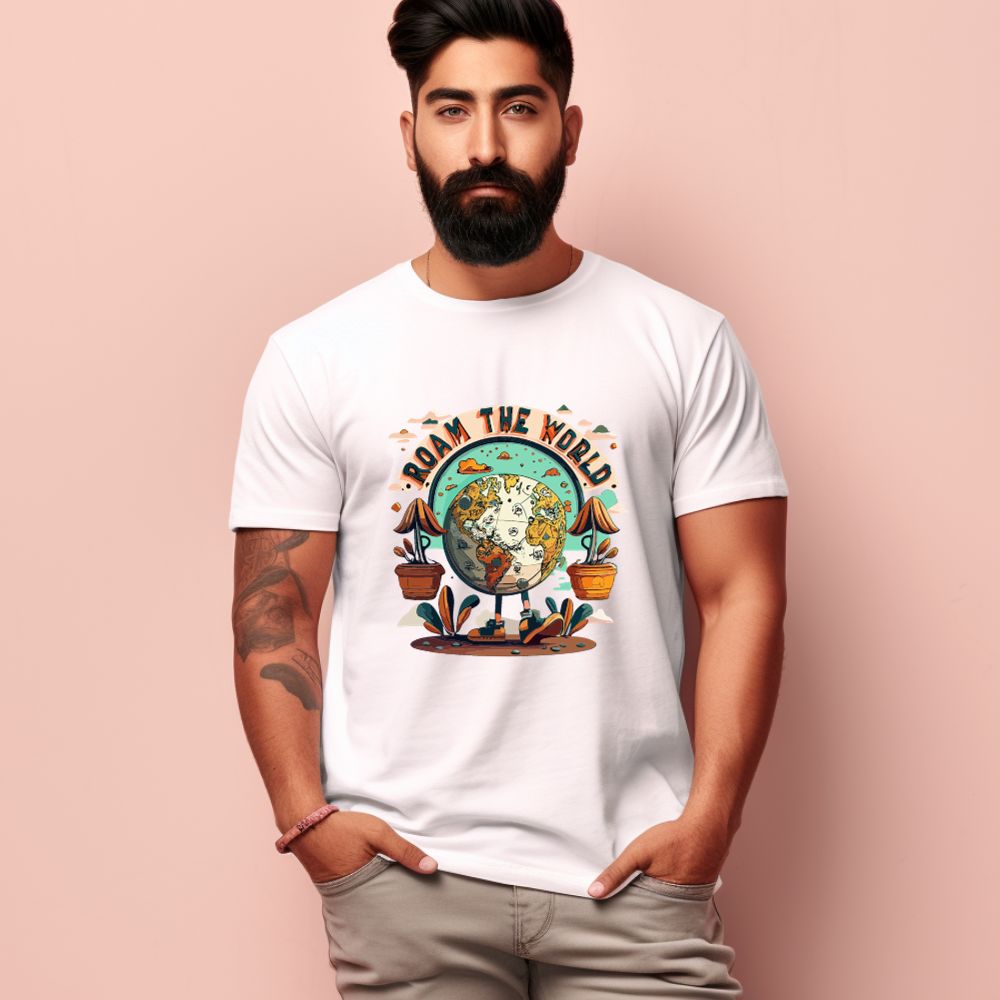 Men's Roam the world Design Printed T-Shirt Main image