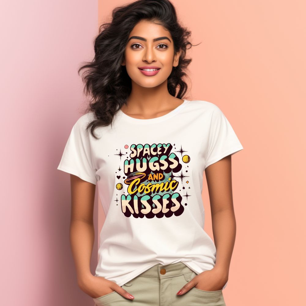 Women's Spacey Huges Graphics Printed T-Shirt
