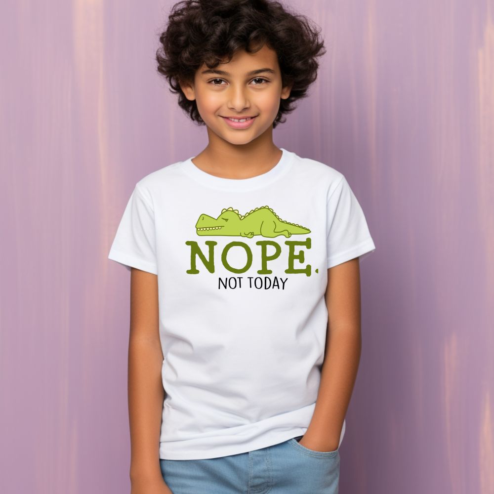 Kid's Nope Not Today Sarcastic Design T-Shirt Main image