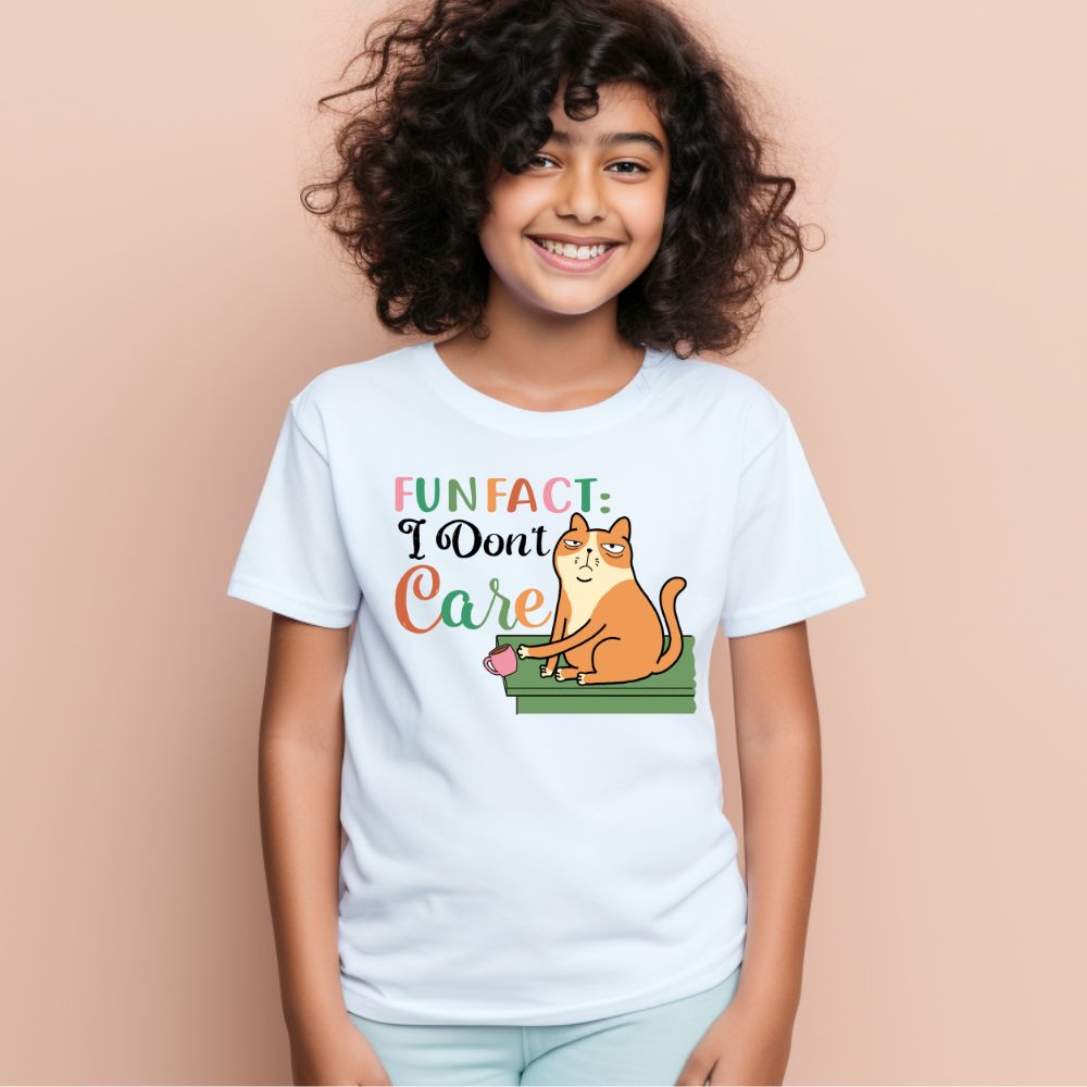 Kid's Fun Fact : I Don't Care Sarcastic Design T-Shirt Main image