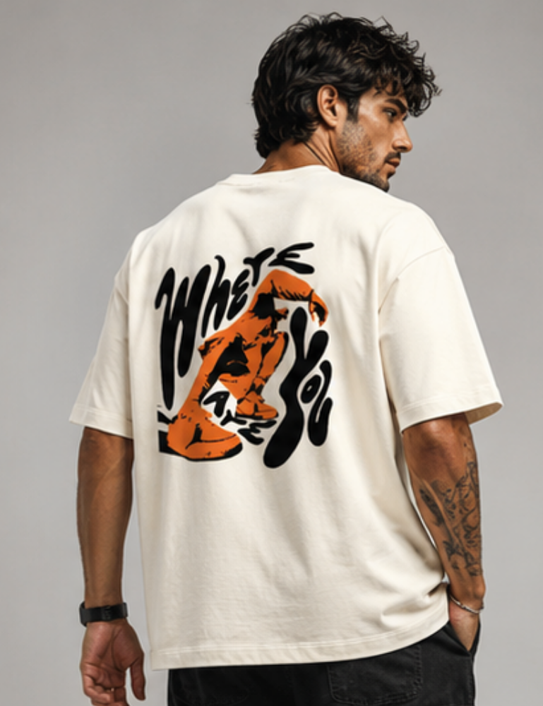 Men’s Premium Oversized T-Shirt – Where Are You