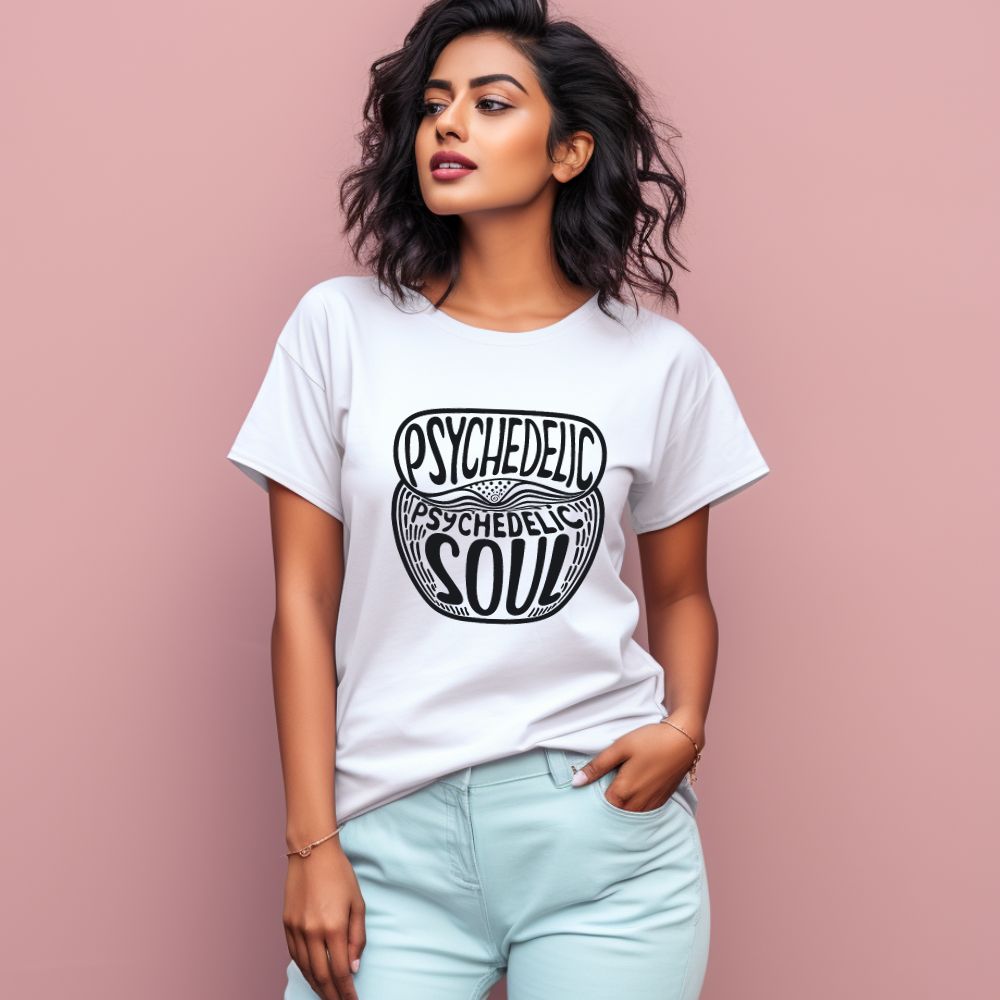 Women's Psychedelic Souls Graphics Printed T-Shirt