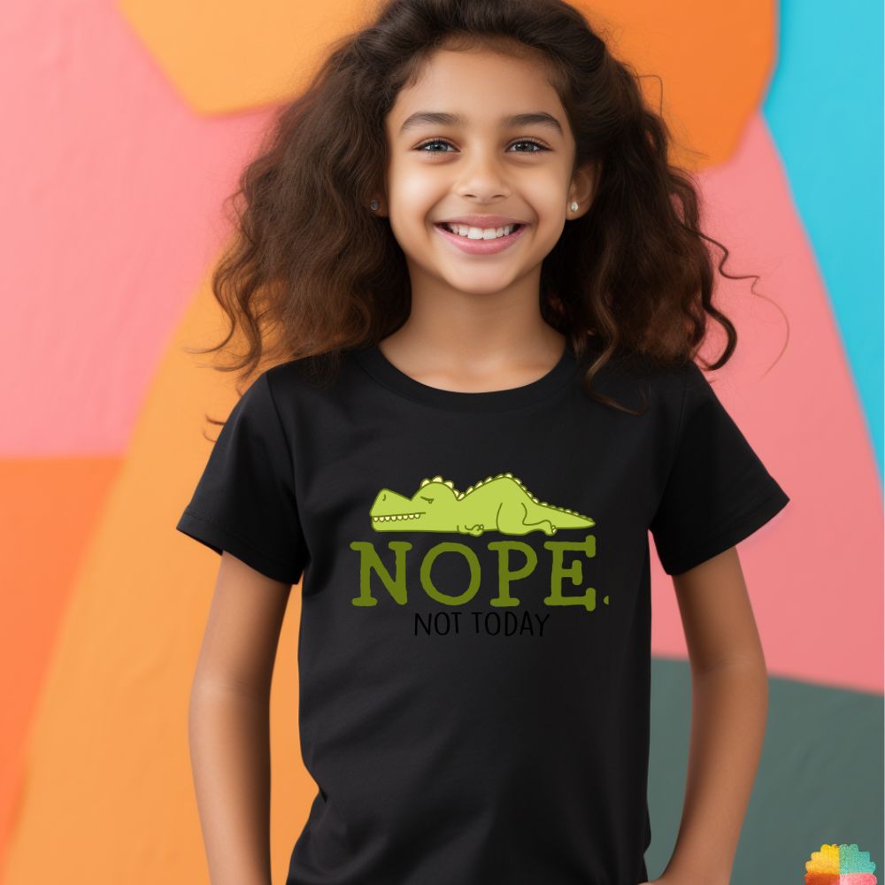 Kid's Nope Not Today Sarcastic Design T-Shirt Main image