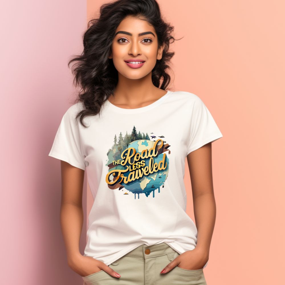 Women's The road less traveled Graphics Printed T-Shirt Main image