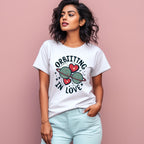 Women's Orbiting in Love New Graphics Printed T-Shirt