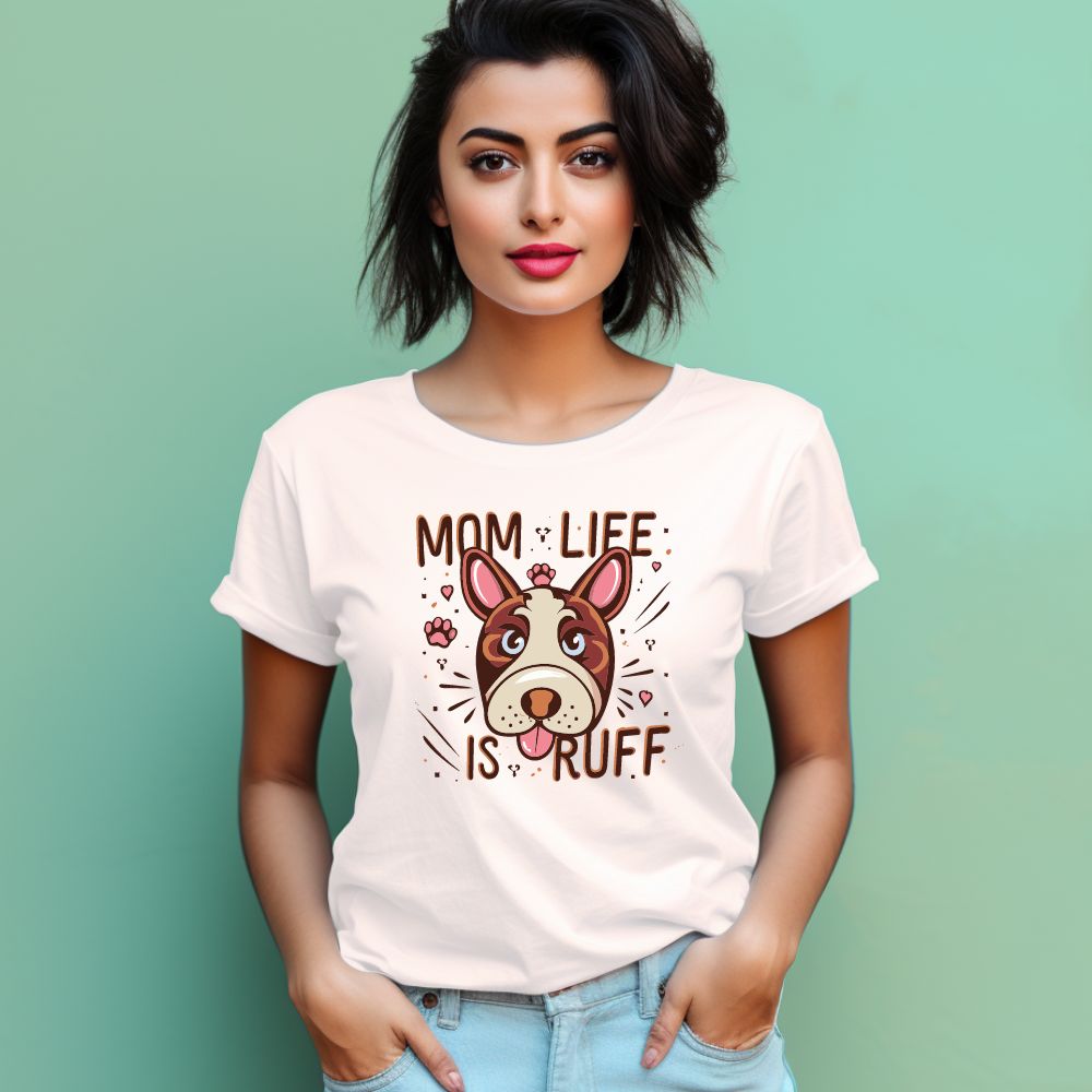 Women's Mom Life is Rough Graphics Printed T-Shirt