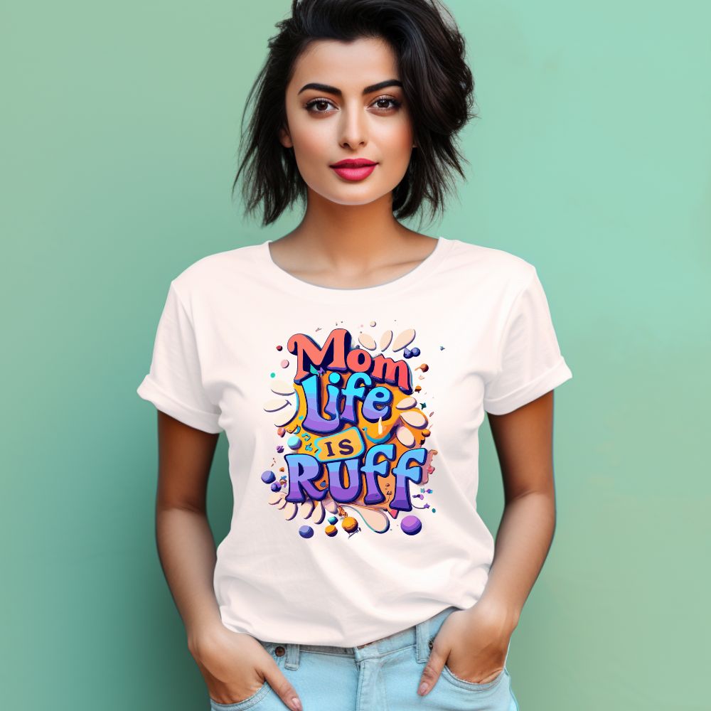 Women's Mom Life is Rough New Graphics Printed T-Shirt