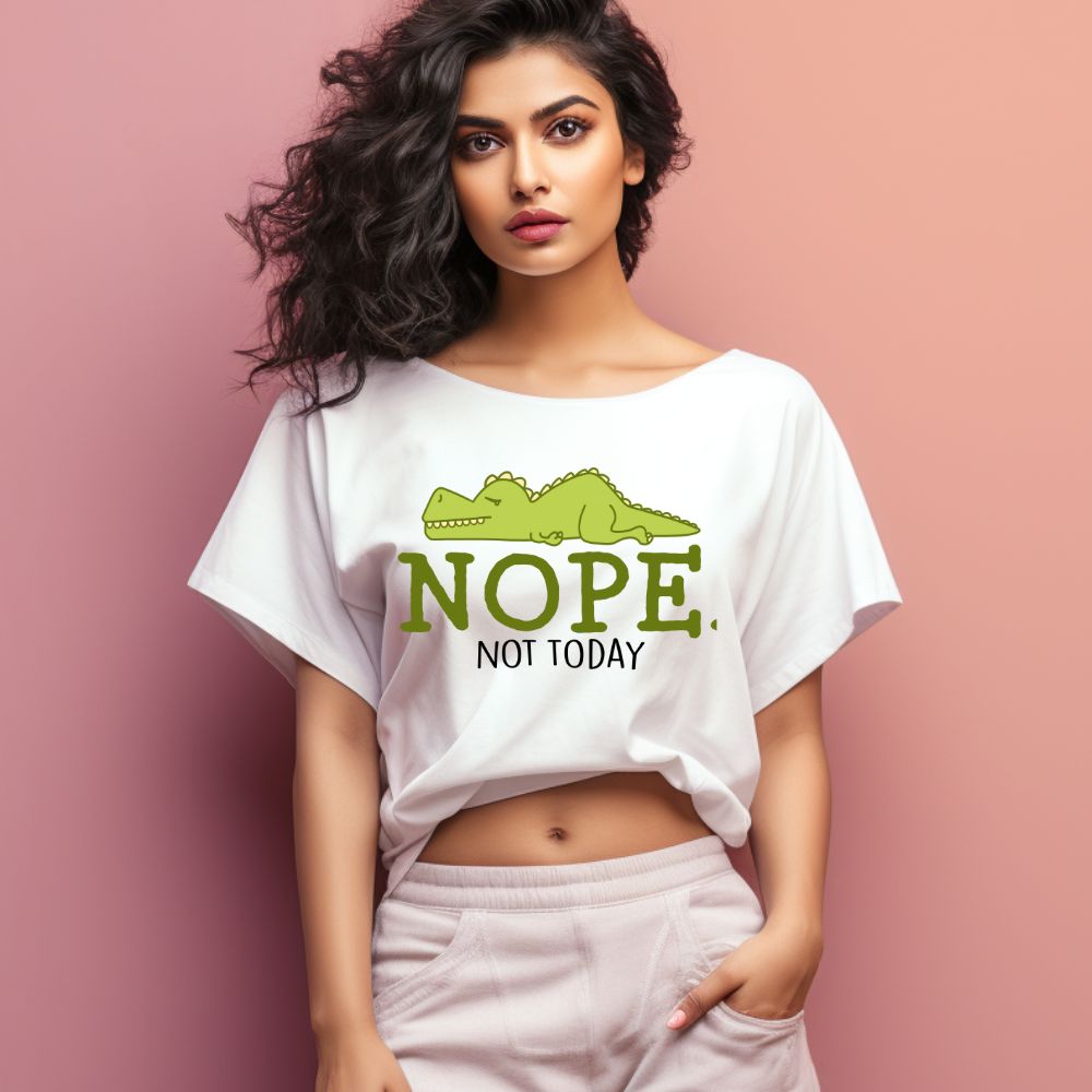Women's Nope Not Today Sarcastic Quotes Oversized T-Shirt