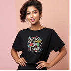 Women's Grow Through what you Go Through Graphics Printed Oversized T-Shirt