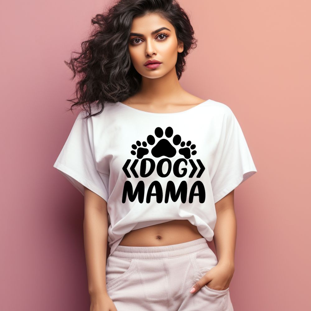 Women's Dog Mama Graphics Printed Oversized T-Shirt
