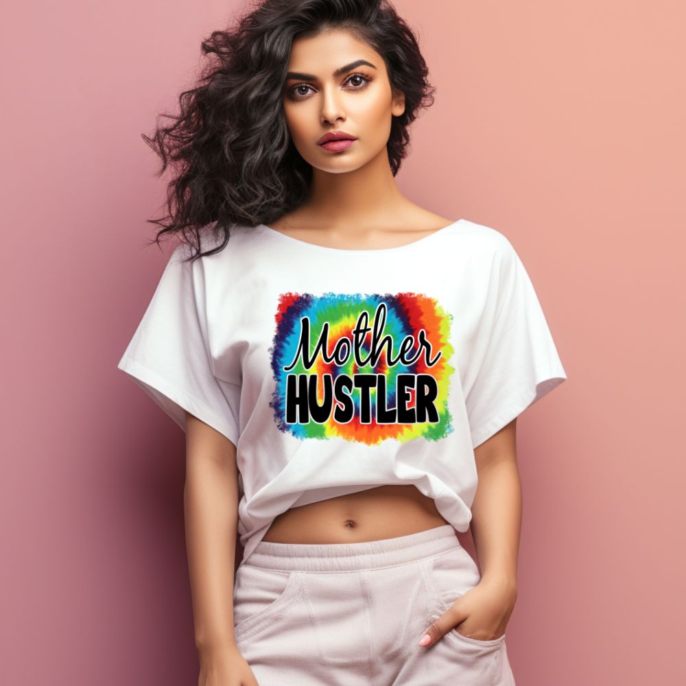 Women's Mother Hustler Graphics Printed Oversized T-Shirt Main image
